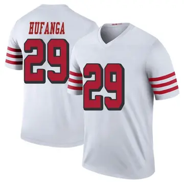 29 Hufanga Hella Fitted Custom Stitched Throwback Jersey Red